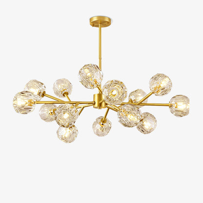 Crystal Ball Round Cluster Gasolier Chandelier