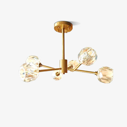 Crystal Ball Round Cluster Gasolier Chandelier