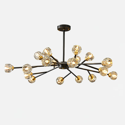 Crystal Ball Round Cluster Gasolier Chandelier