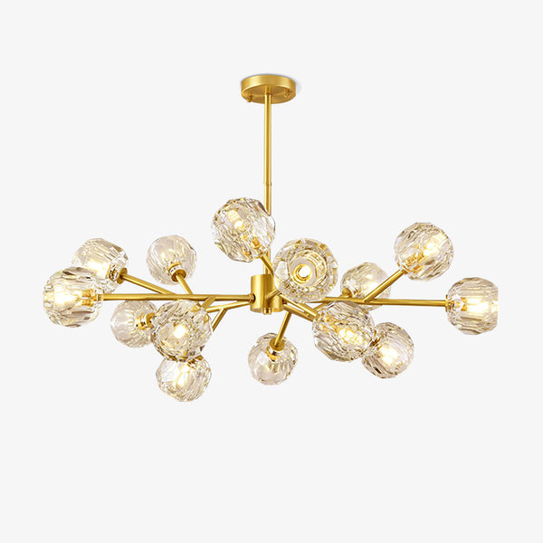 Crystal Ball Round Cluster Gasolier Chandelier