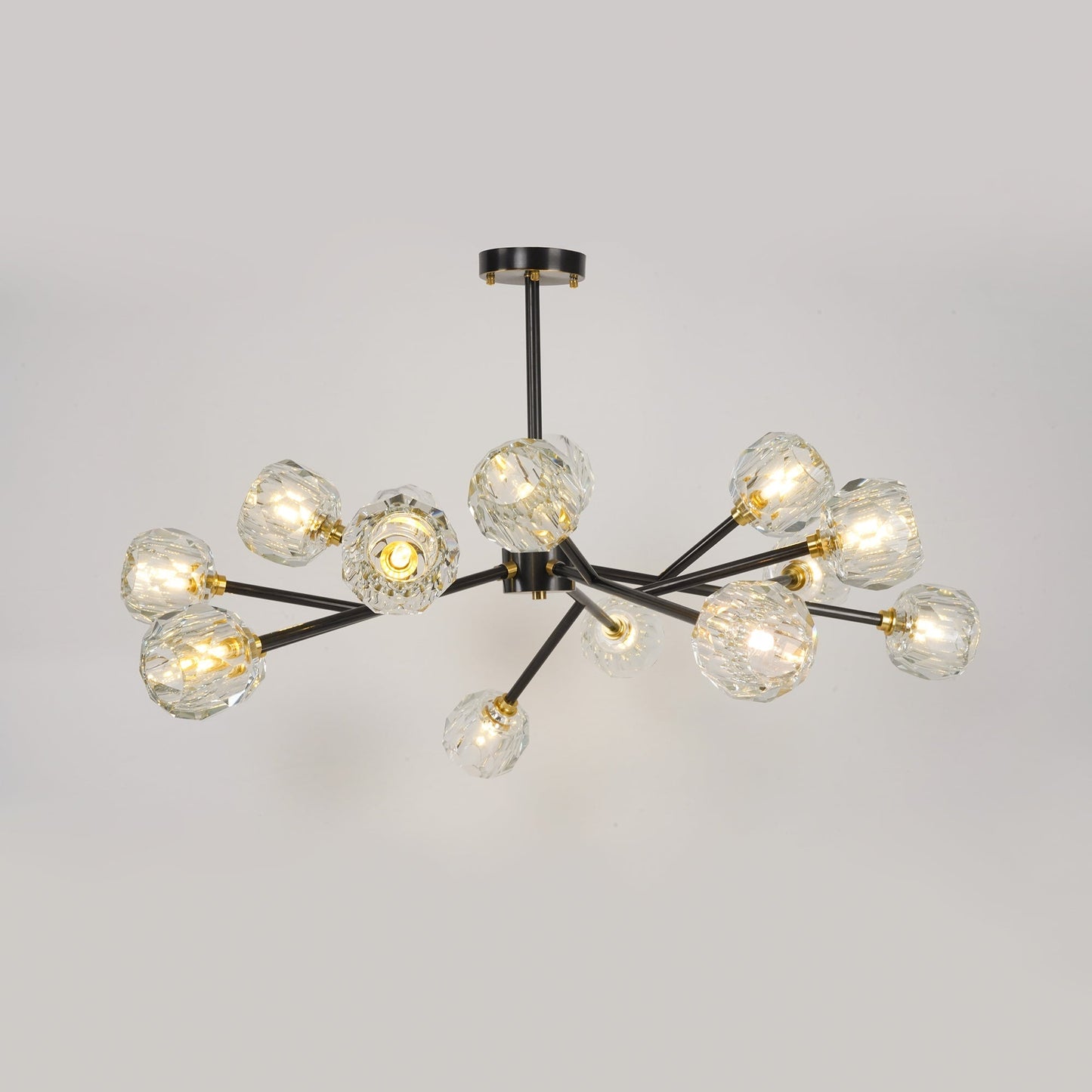 Crystal Ball Round Cluster Gasolier Chandelier