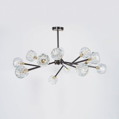 Crystal Ball Round Cluster Gasolier Chandelier