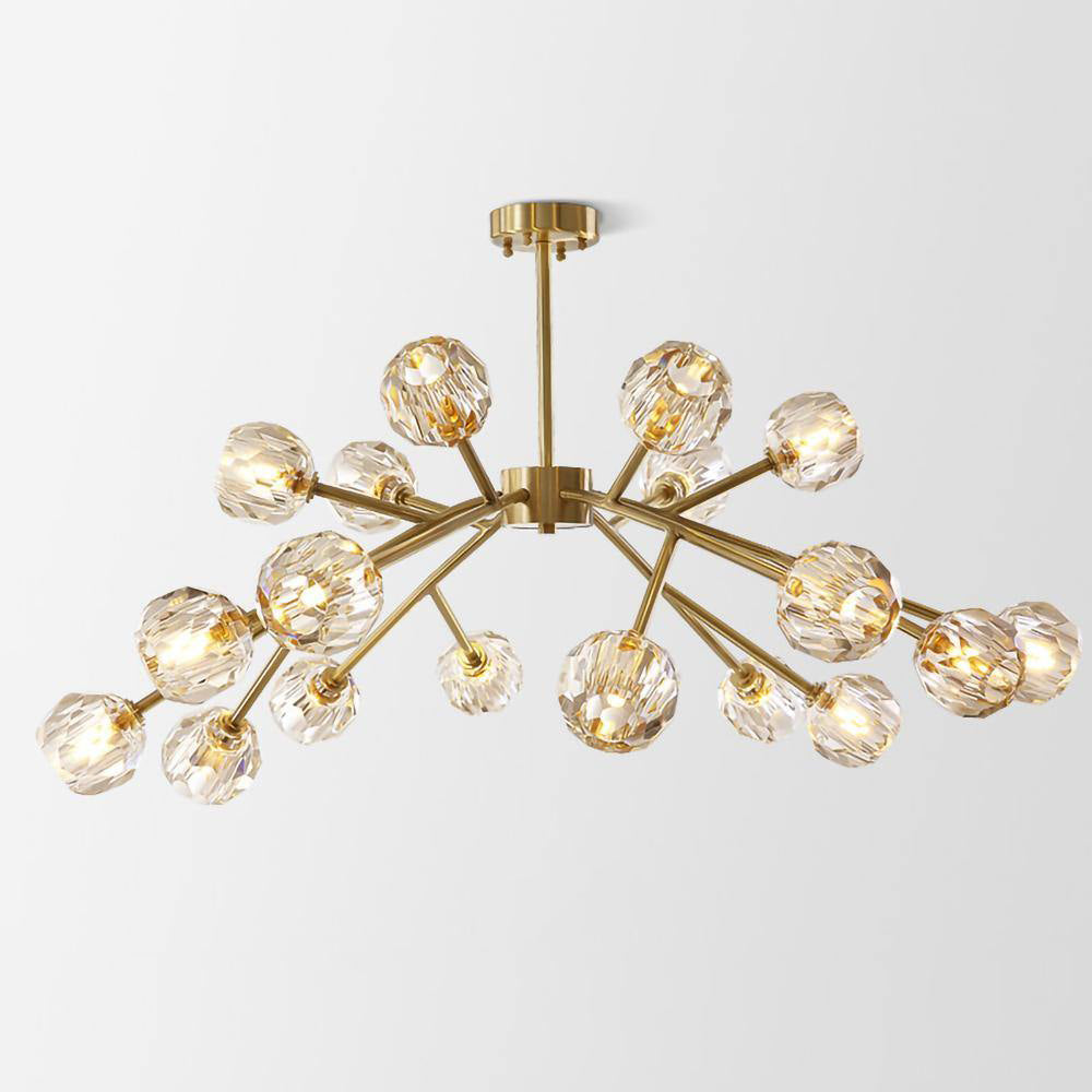 Crystal Ball Round Cluster Gasolier Chandelier