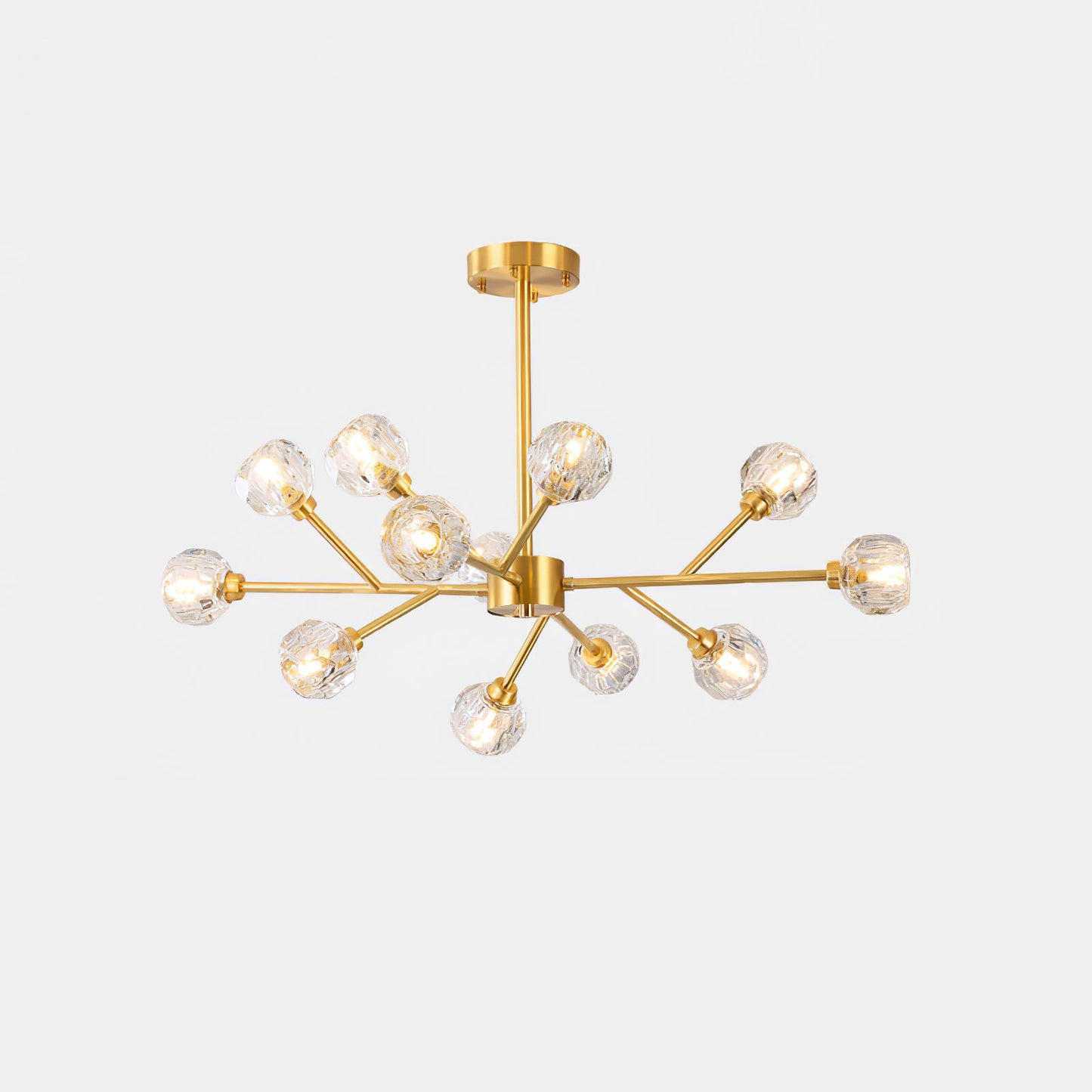 Crystal Ball Round Cluster Gasolier Chandelier