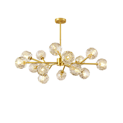 Crystal Ball Round Cluster Gasolier Chandelier