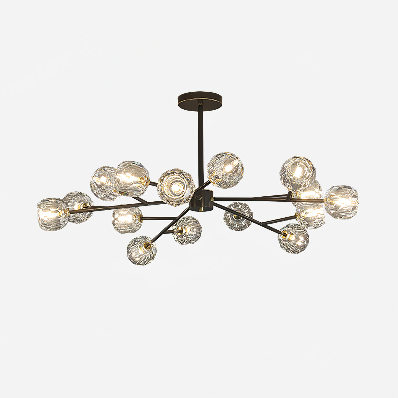 Crystal Ball Round Cluster Gasolier Chandelier