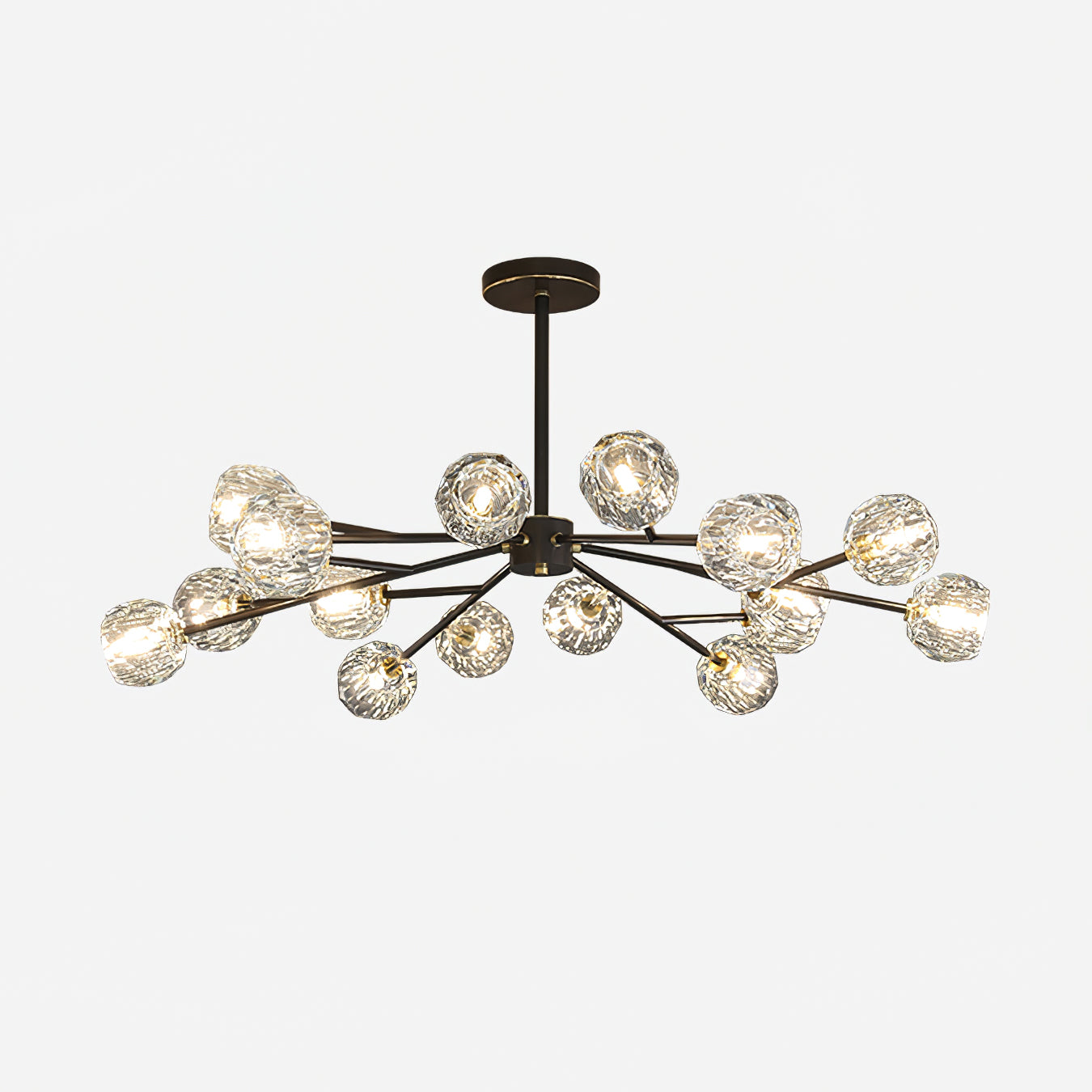 Crystal Ball Round Cluster Gasolier Chandelier