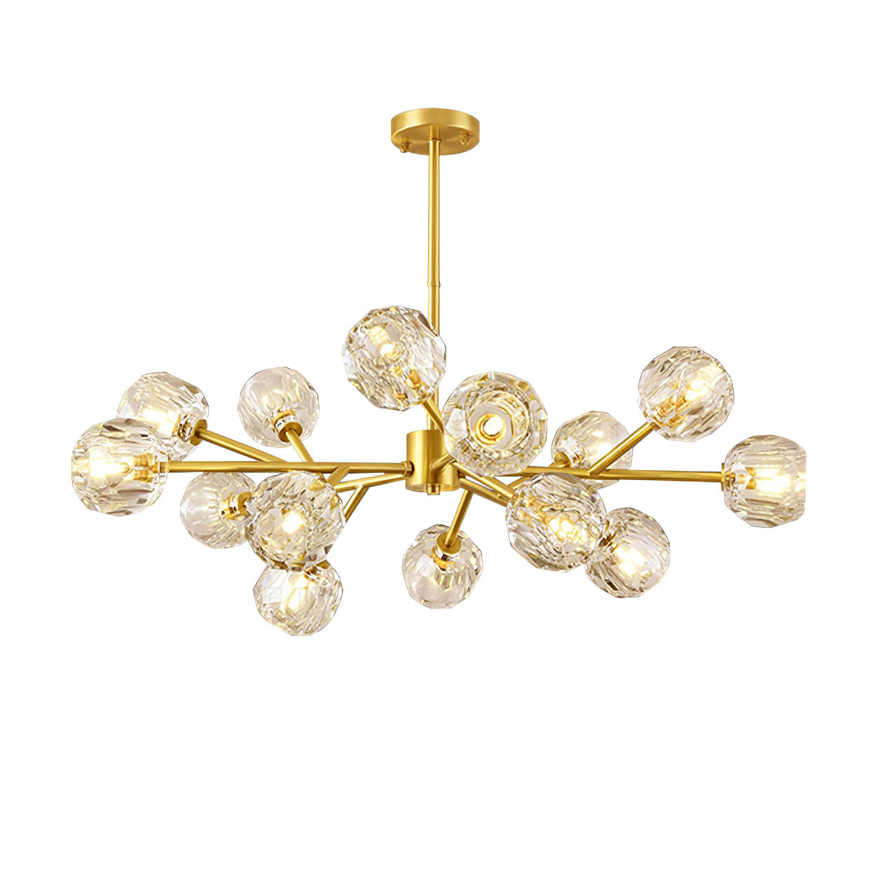 Crystal Ball Round Cluster Gasolier Chandelier