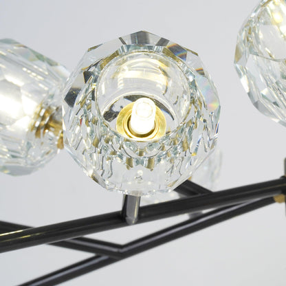 Crystal Ball Round Cluster Gasolier Chandelier