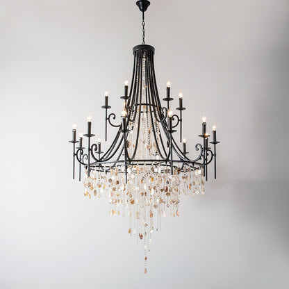 Tatum Lux Shell Crystal Pendant light Chandelier