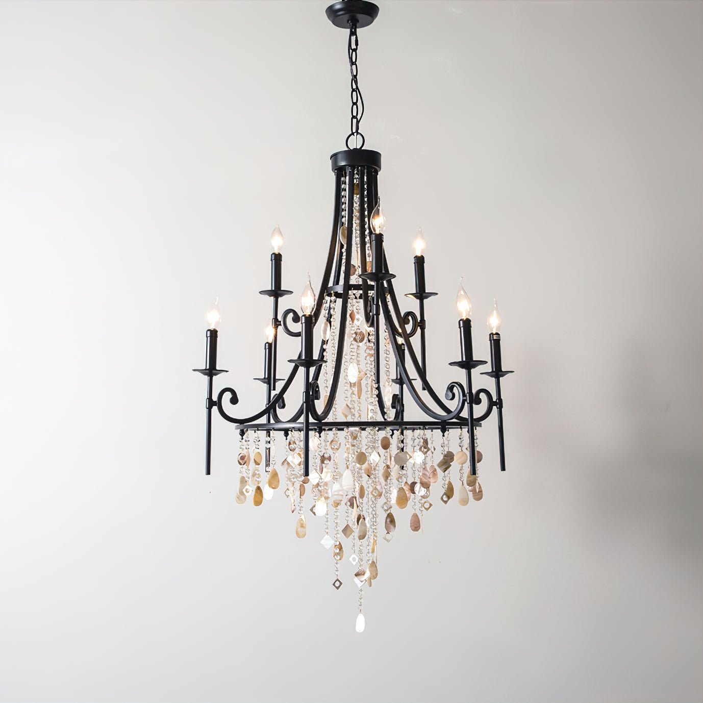 Tatum Lux Shell Crystal Pendant light Chandelier