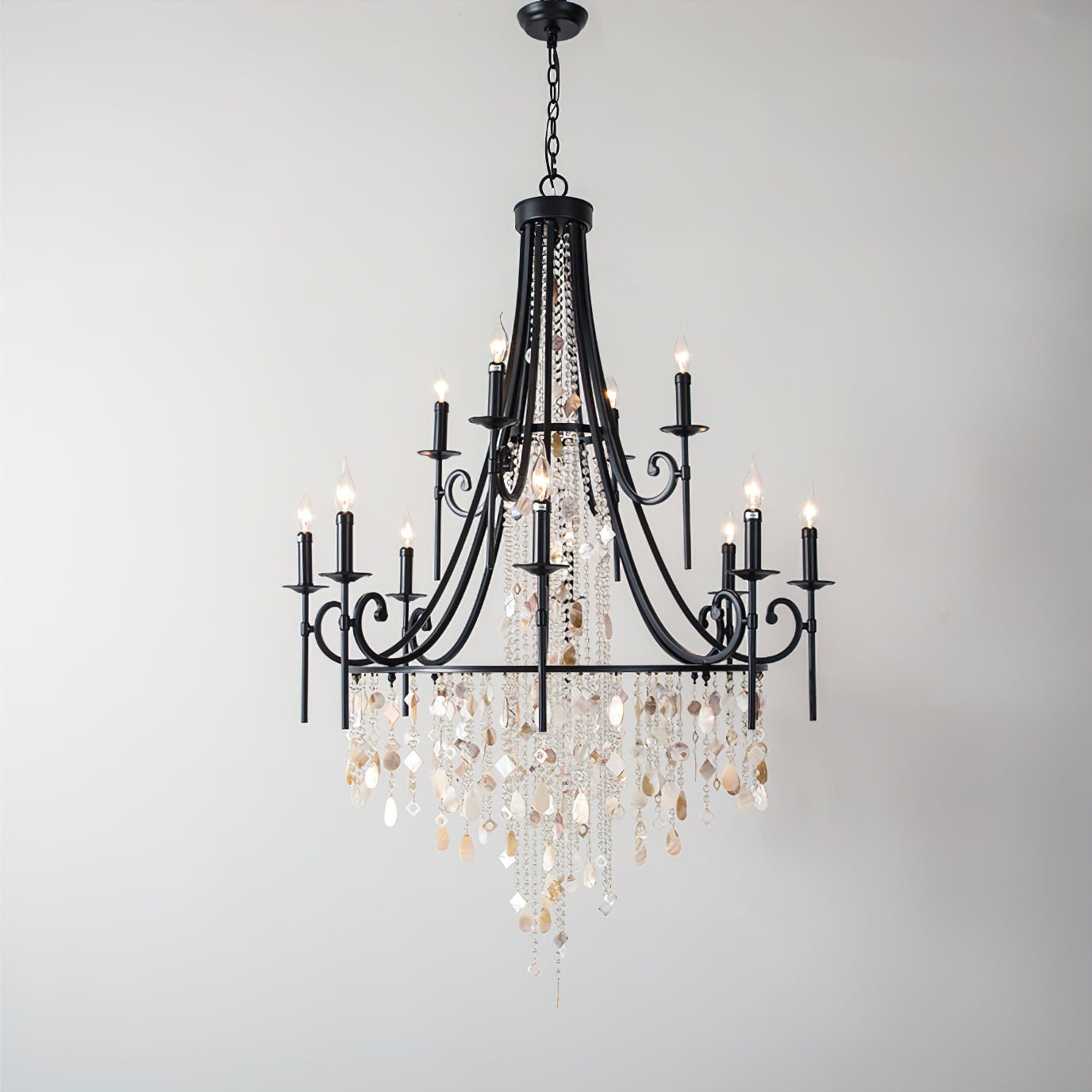 Tatum Lux Shell Crystal Pendant light Chandelier