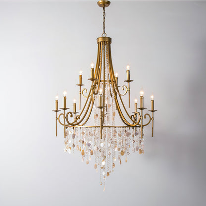 Tatum Lux Shell Crystal Pendant light Chandelier