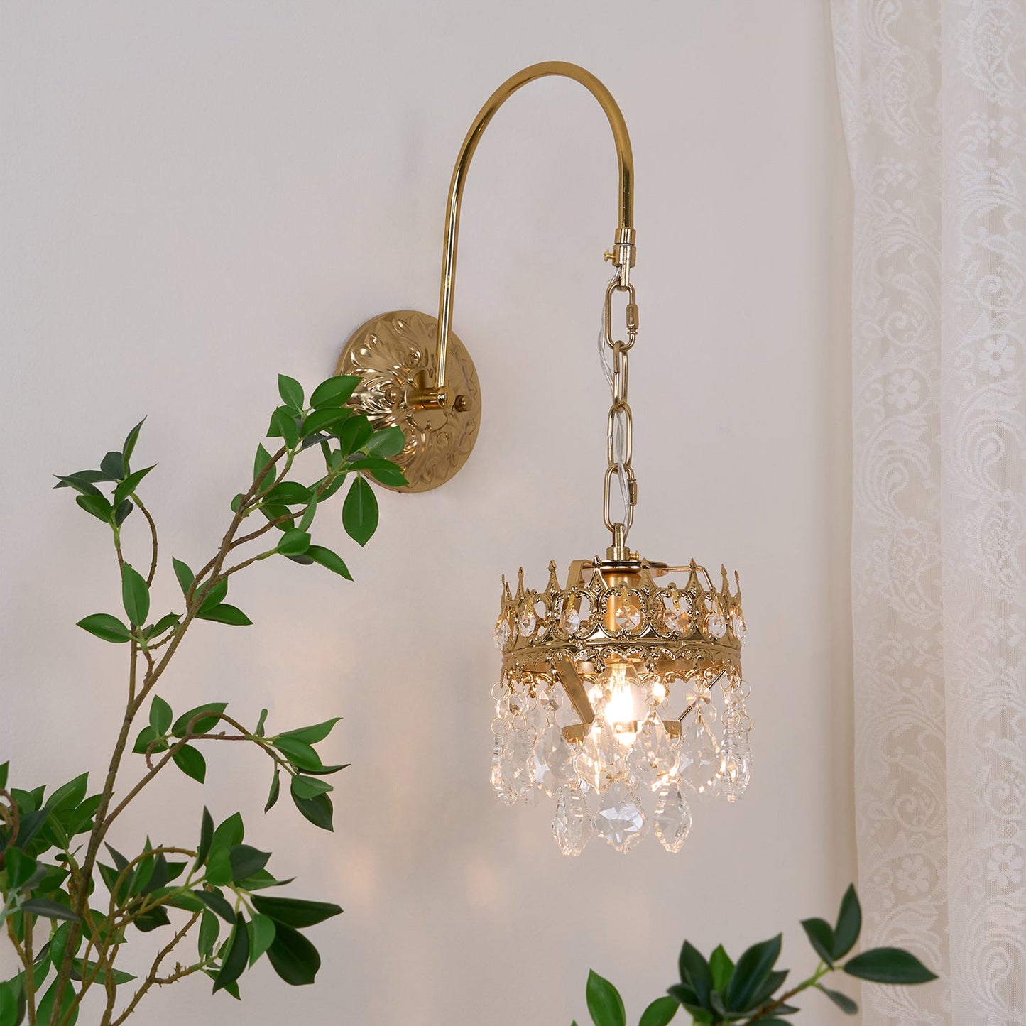 Crystal Crown Wall-mounted light Sconce