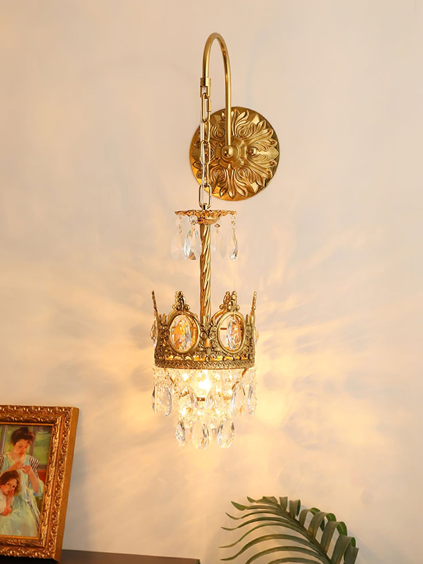 Crystal Crown Sconce Wall Light