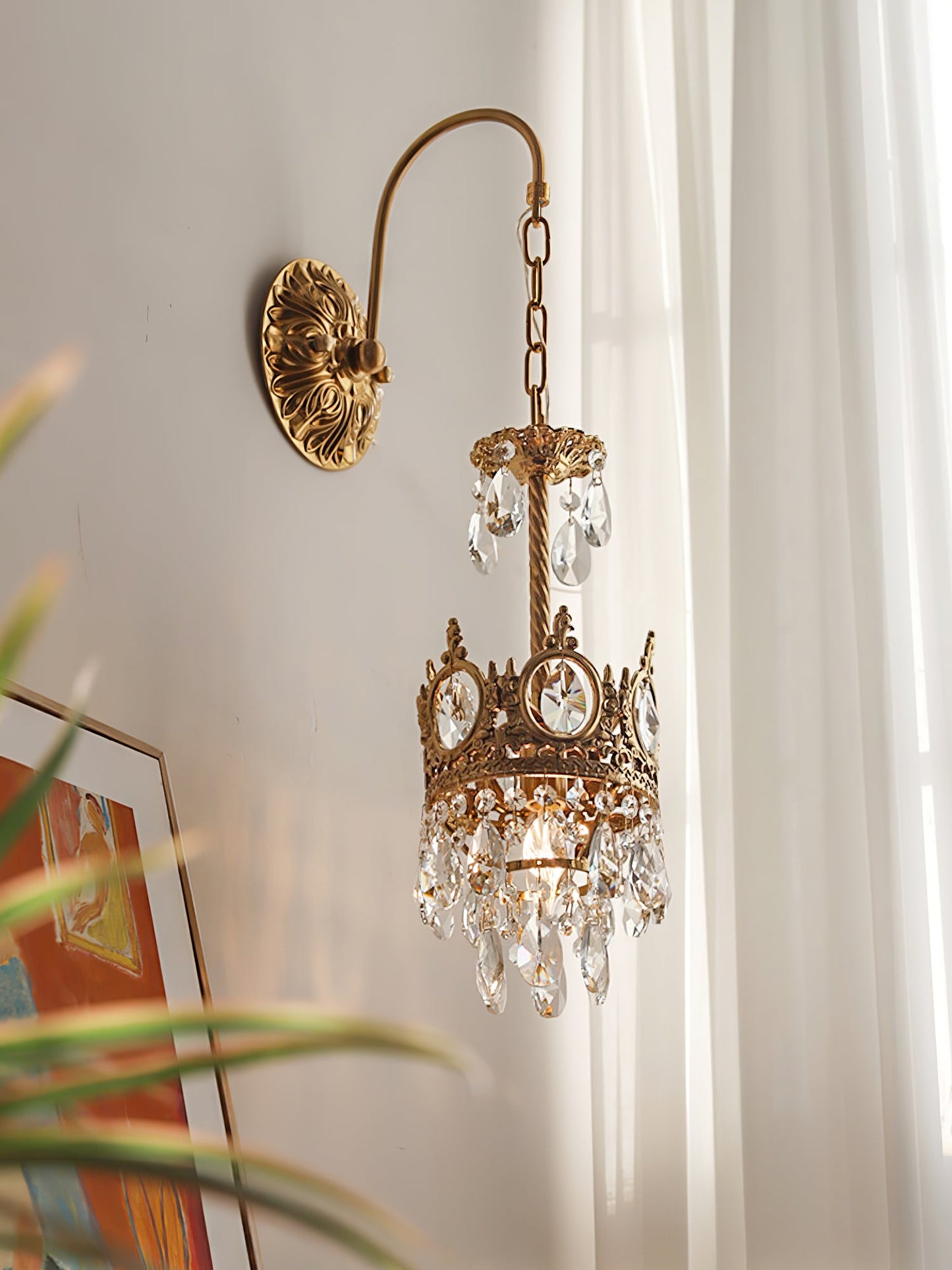 Crystal Crown Sconce Wall Light