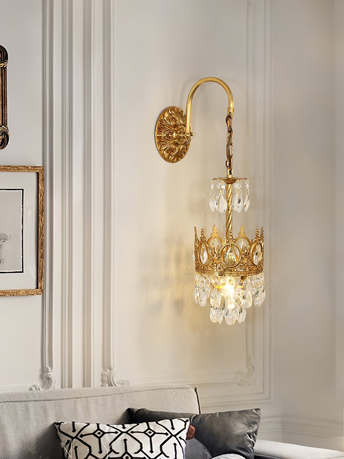 Crystal Crown Sconce Wall Light