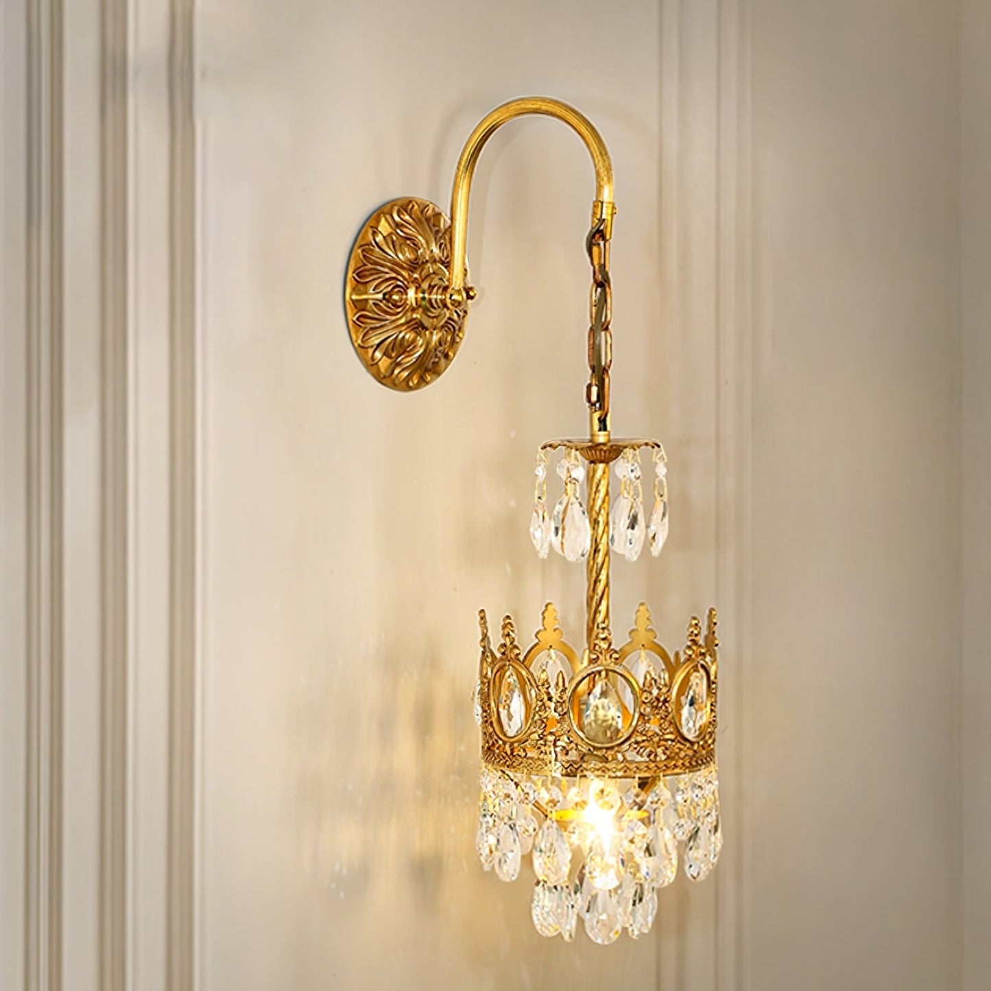 Crystal Crown Sconce Wall Light