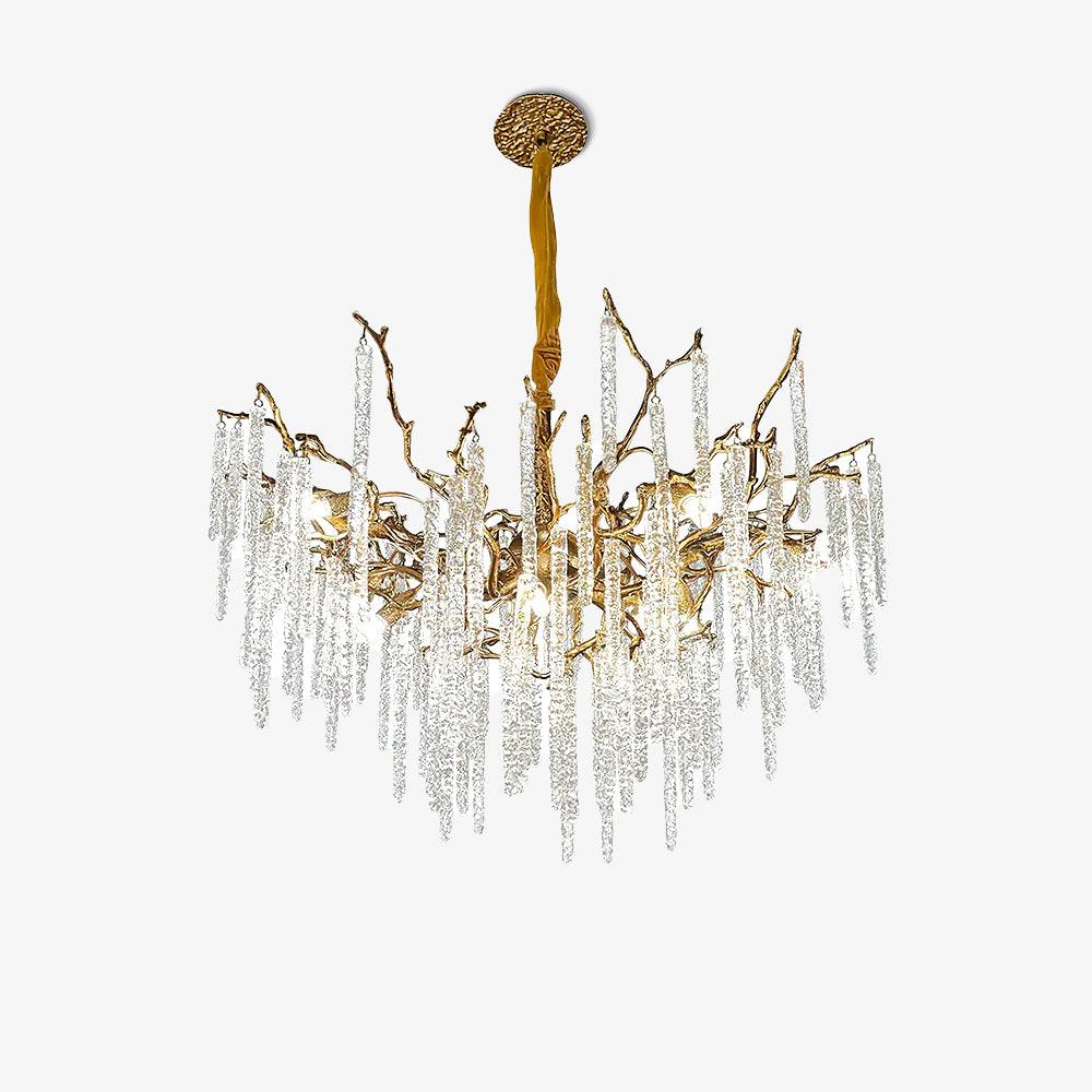 Crystal Icicles Branch Brass Pendant light Chandelier