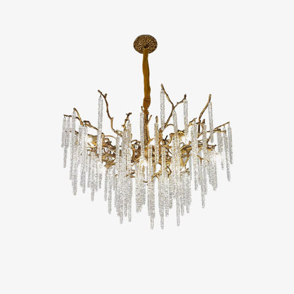 Crystal Icicles Branch Brass Pendant light Chandelier