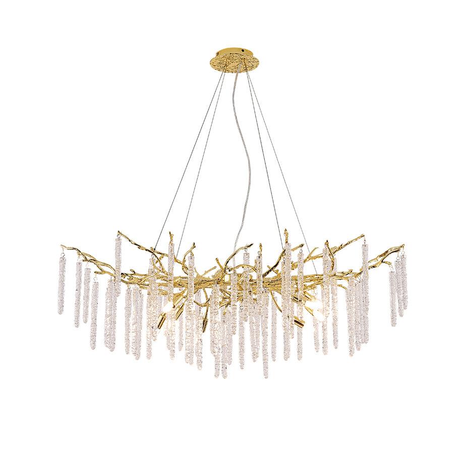 Crystal Icicles Branch Brass Pendant light Chandelier