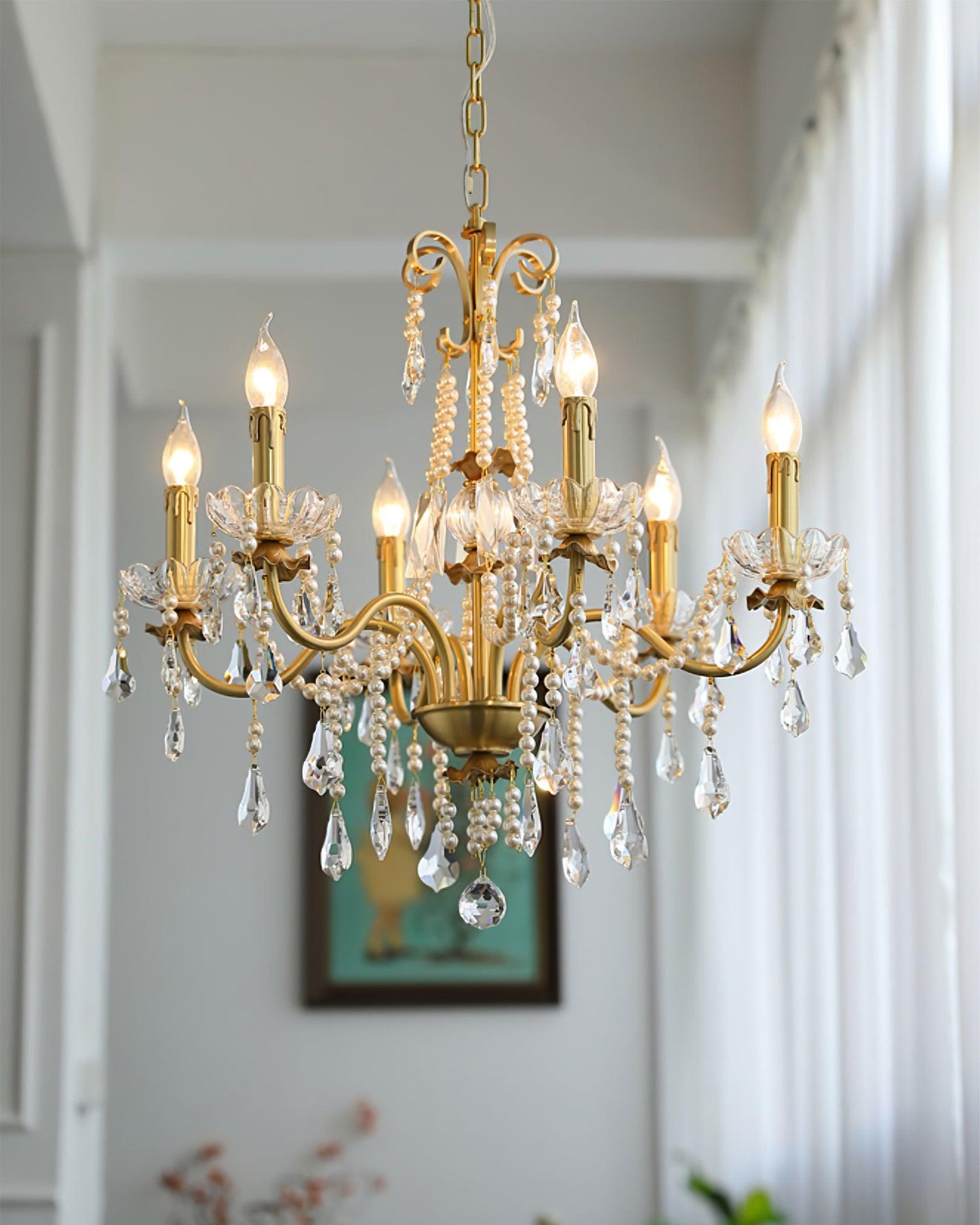 Crystal Pearl Ceiling fixture Chandelier