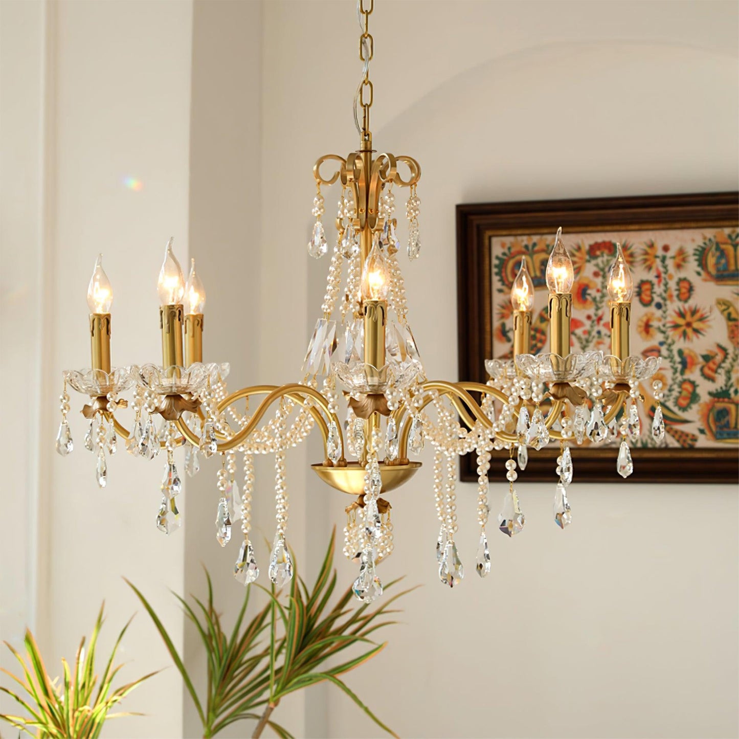 Crystal Pearl Ceiling fixture Chandelier