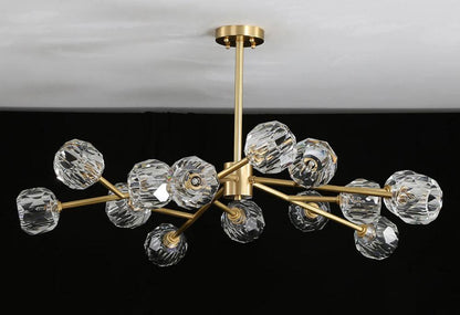 Crystal Ball Round Cluster Gasolier Chandelier