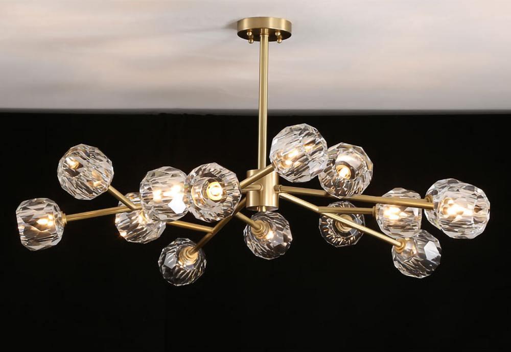 Crystal Ball Round Cluster Gasolier Chandelier