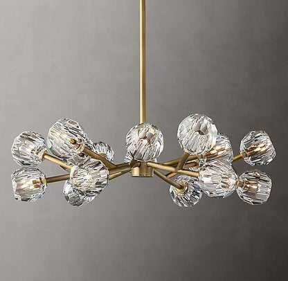 Crystal Ball Round Cluster Gasolier Chandelier