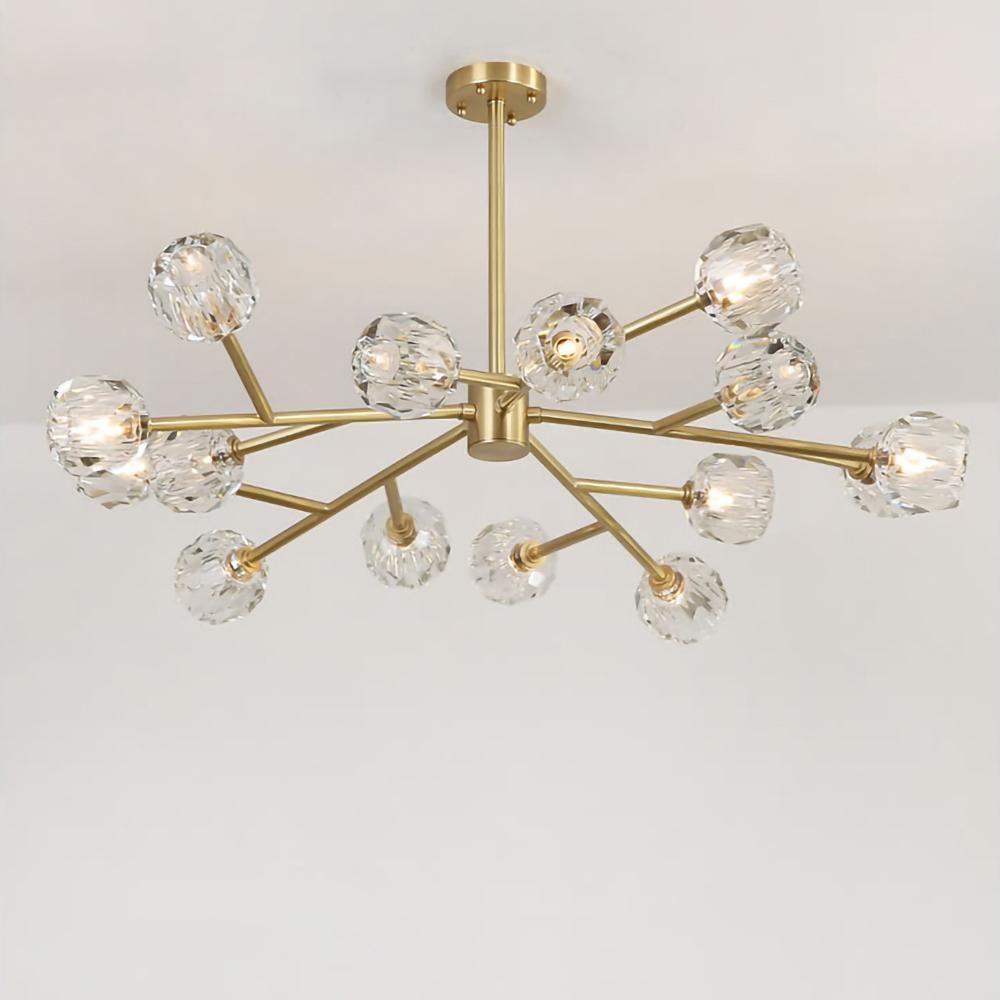 Crystal Ball Round Cluster Gasolier Chandelier