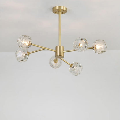 Crystal Ball Round Cluster Gasolier Chandelier