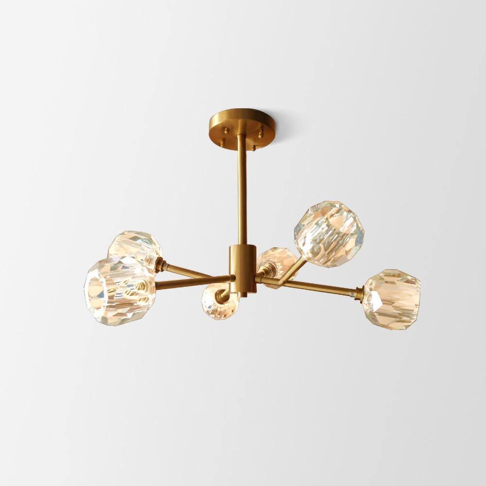 Crystal Ball Round Cluster Gasolier Chandelier