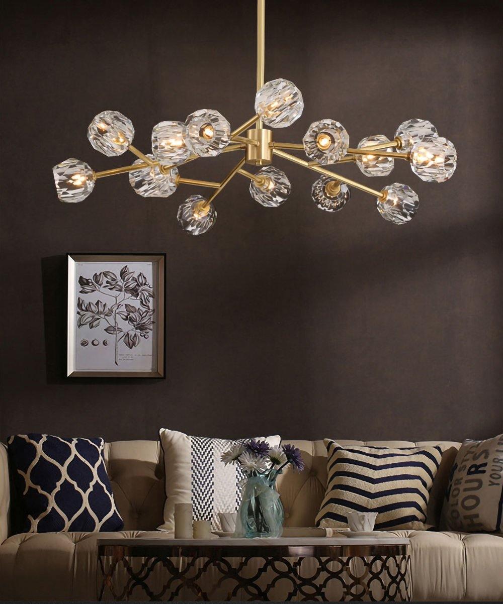 Crystal Ball Round Cluster Gasolier Chandelier