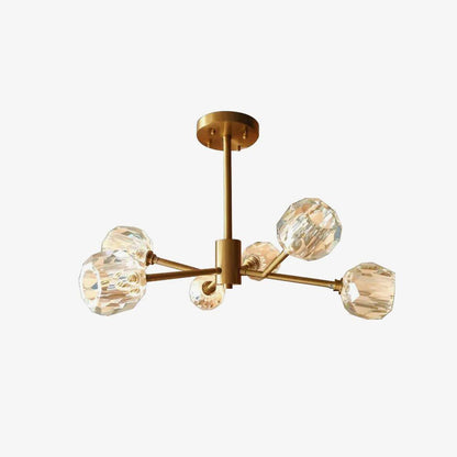 Crystal Ball Round Cluster Gasolier Chandelier