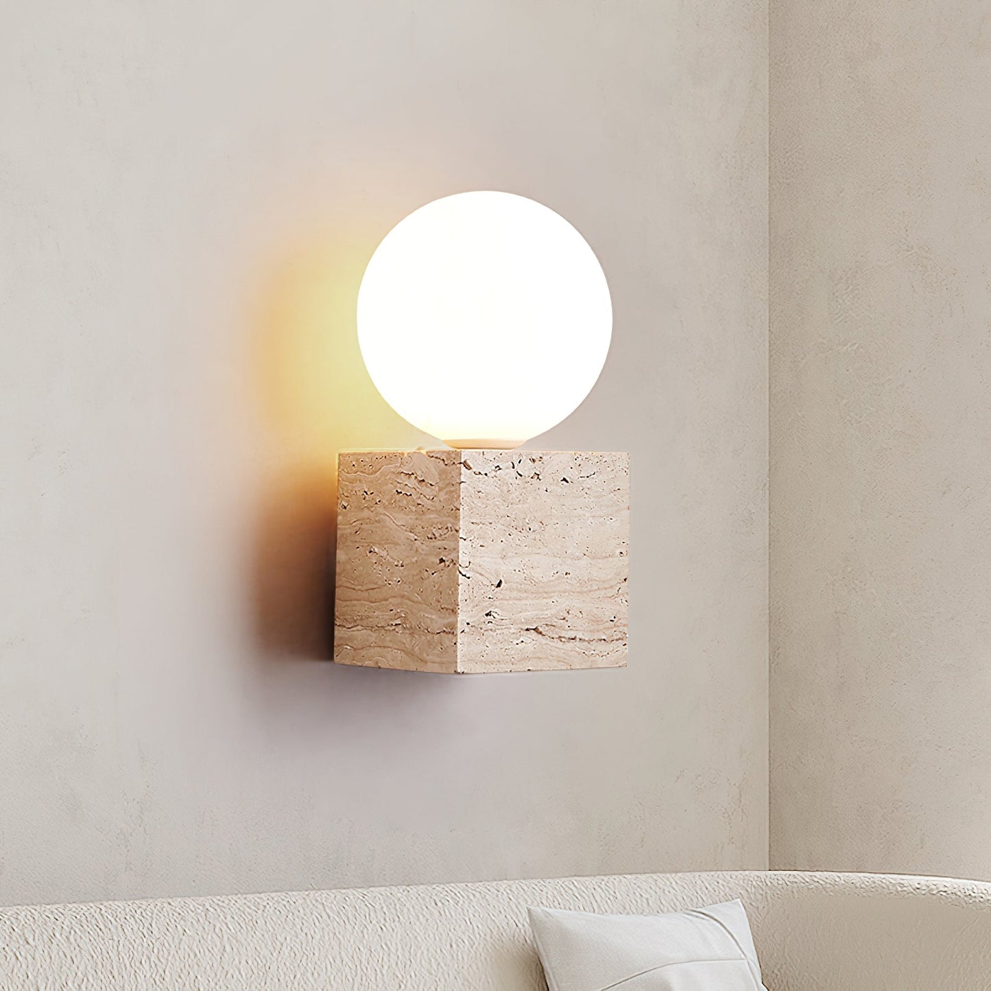 Cube Stone Sconce Wall Lamp