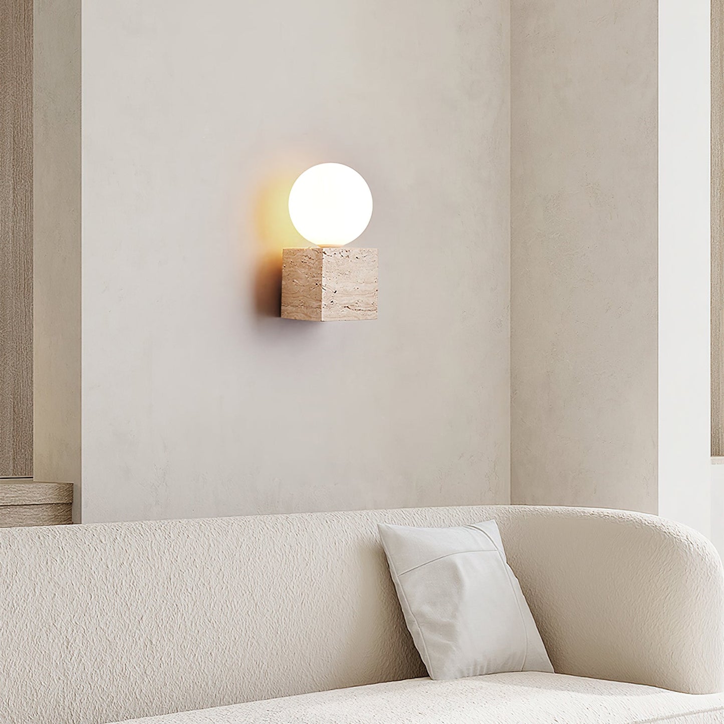 Cube Stone Sconce Wall Lamp