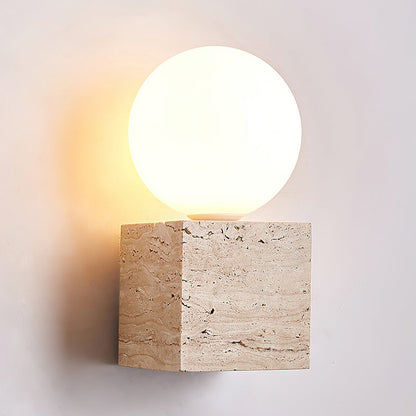 Cube Stone Sconce Wall Lamp