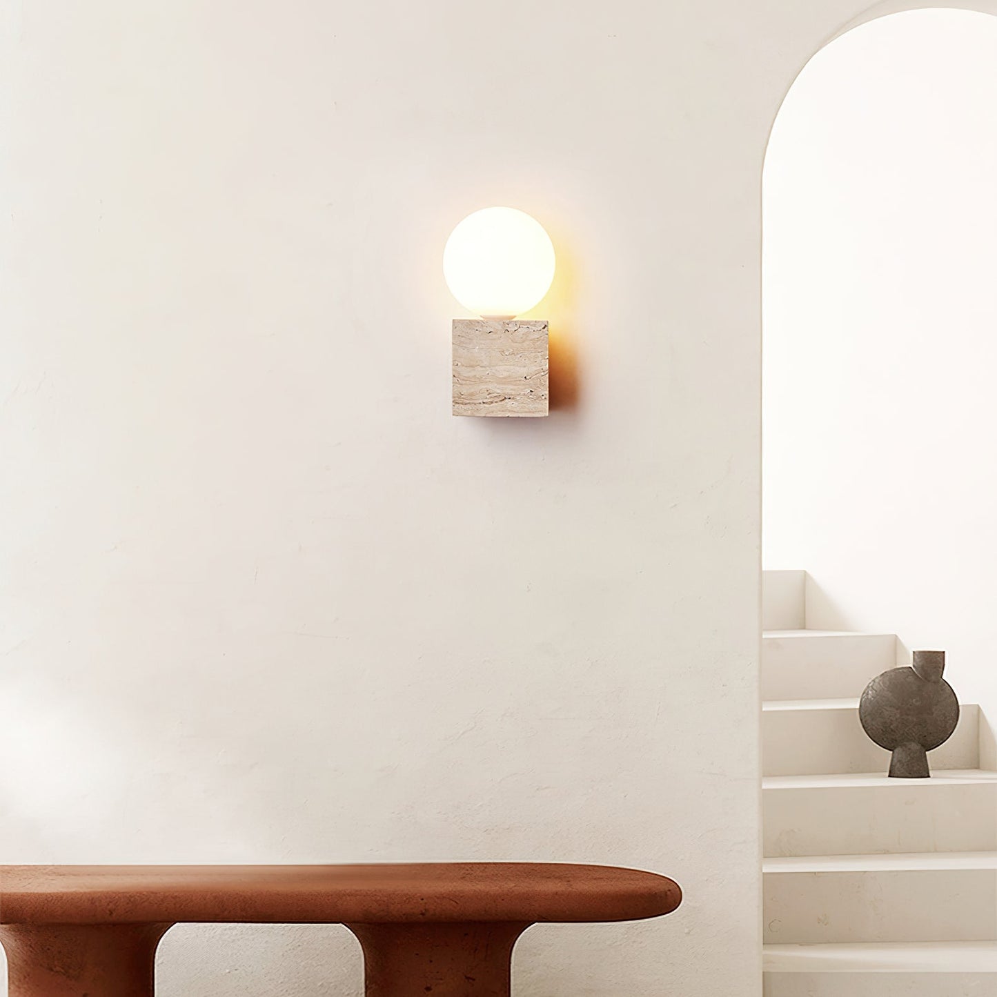 Cube Stone Sconce Wall Lamp