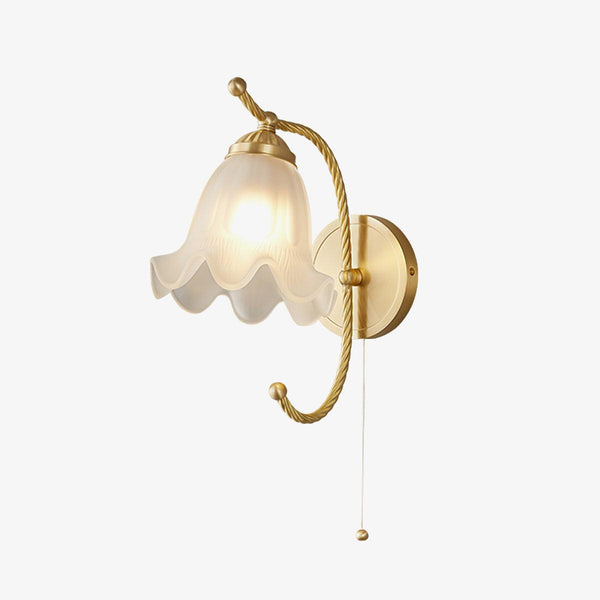 Curved Gooseneck Brass Glass Bracket light Sconce