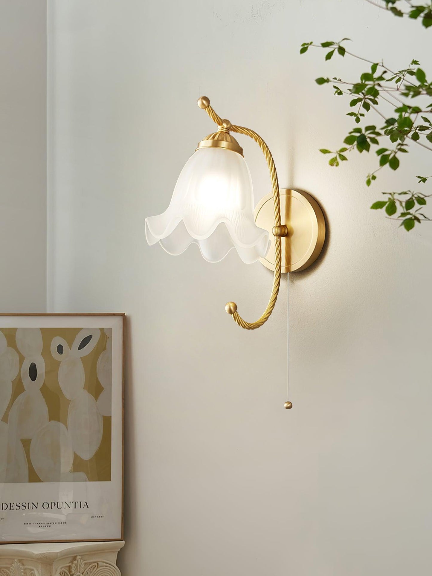 Curved Gooseneck Brass Glass Bracket light Sconce