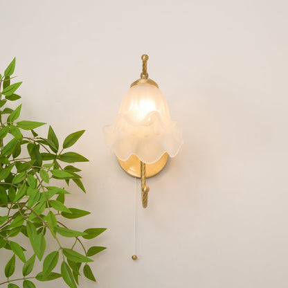 Curved Gooseneck Brass Glass Bracket light Sconce