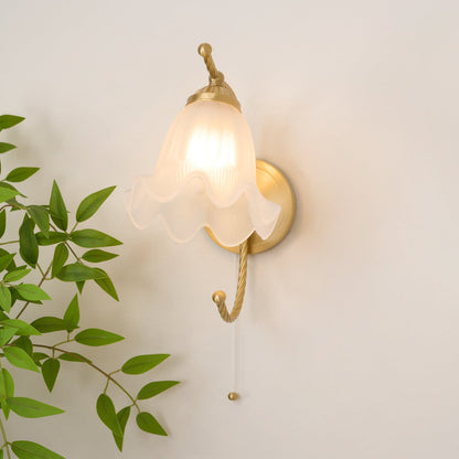 Curved Gooseneck Brass Glass Bracket light Sconce