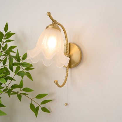 Curved Gooseneck Brass Glass Bracket light Sconce