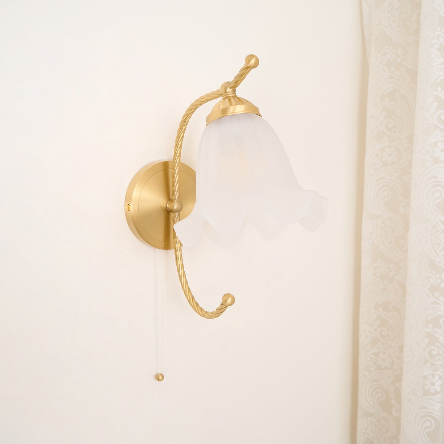 Curved Gooseneck Brass Glass Bracket light Sconce