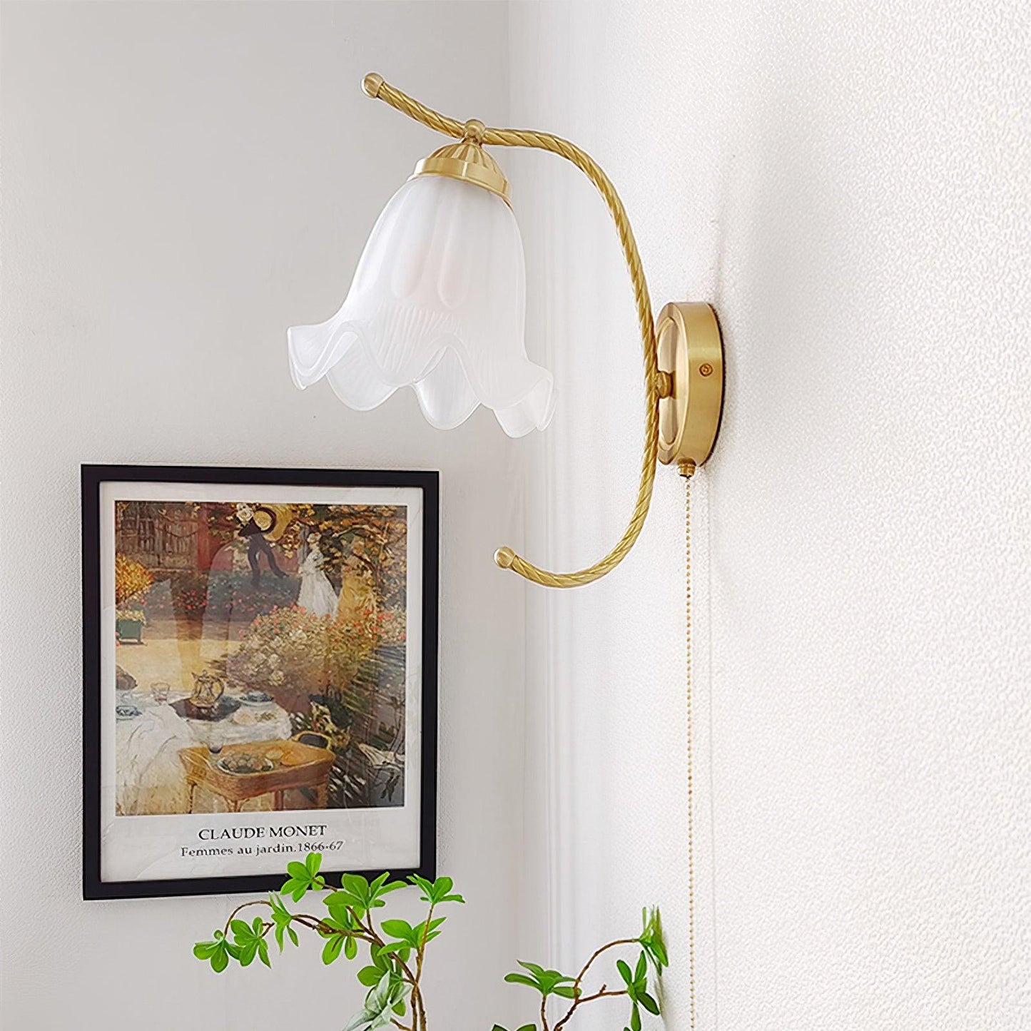 Curved Gooseneck Brass Glass Bracket light Sconce