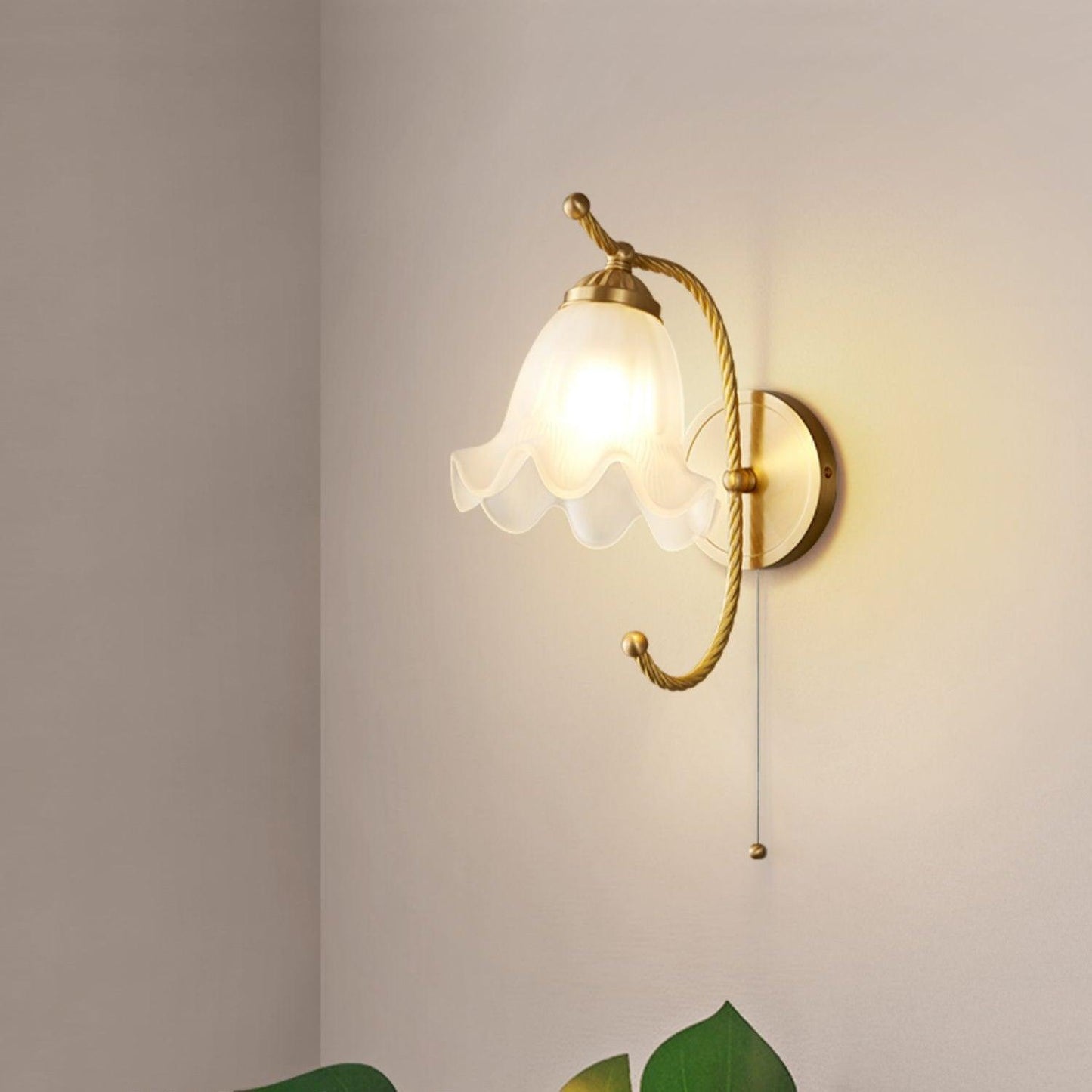 Curved Gooseneck Brass Glass Bracket light Sconce