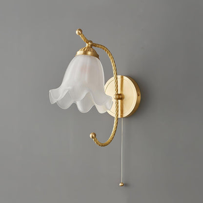 Curved Gooseneck Brass Glass Bracket light Sconce