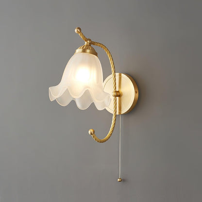 Curved Gooseneck Brass Glass Bracket light Sconce