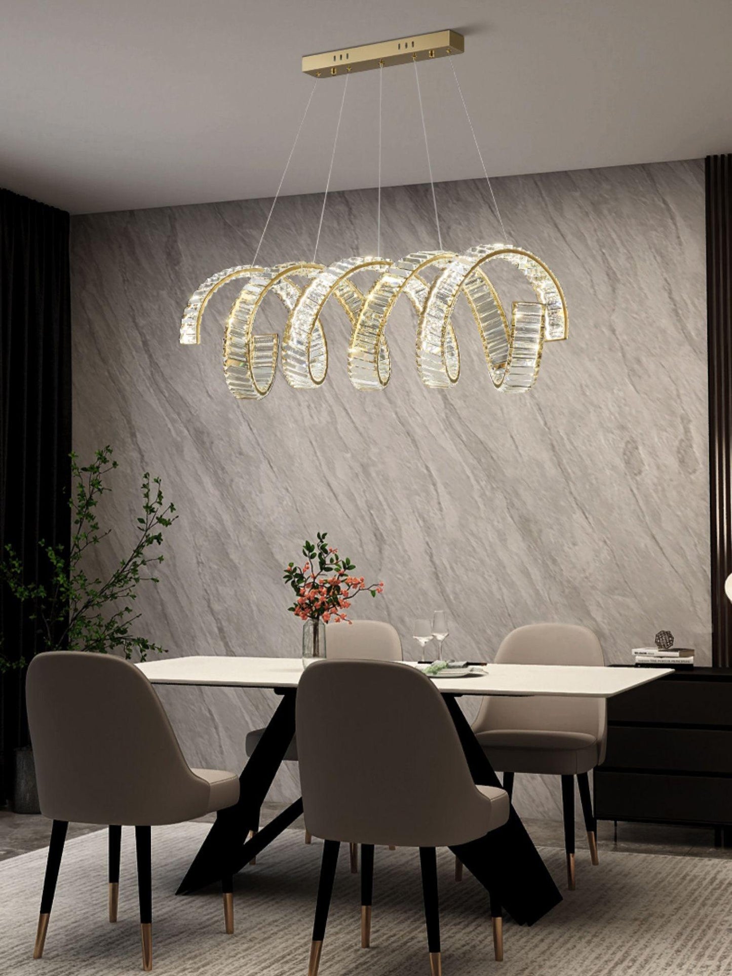 Curved LED Pendant light Chandelier